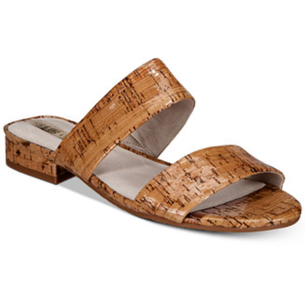 Women's Kenneth Cole Brown Cork Viola Flat Sandals Size 8.5